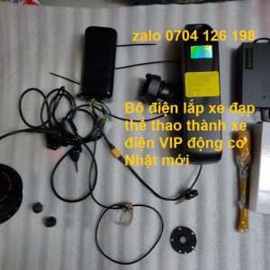 Bộ điện lắp xe đạp thể thao thành xe điện VIP động cơ Nhật mới